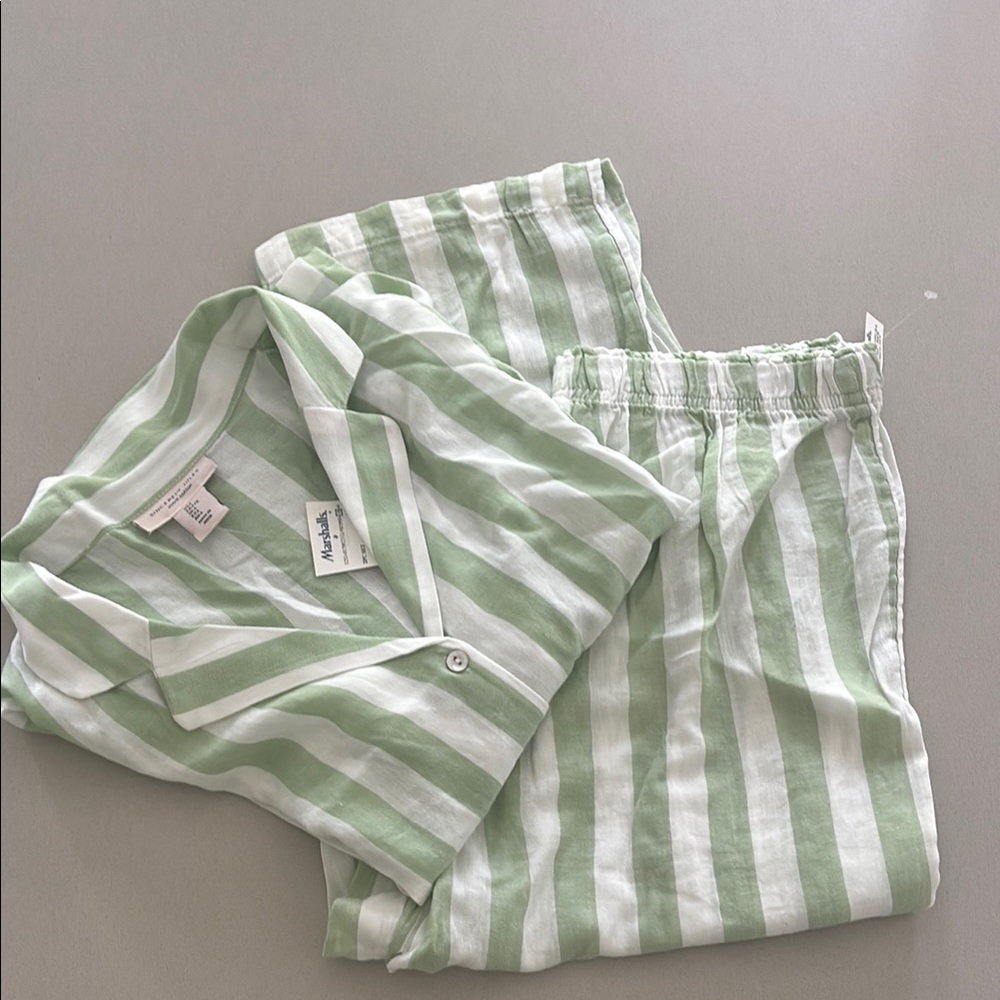 NWT Sincerely Jules Mint and White Pajama Set